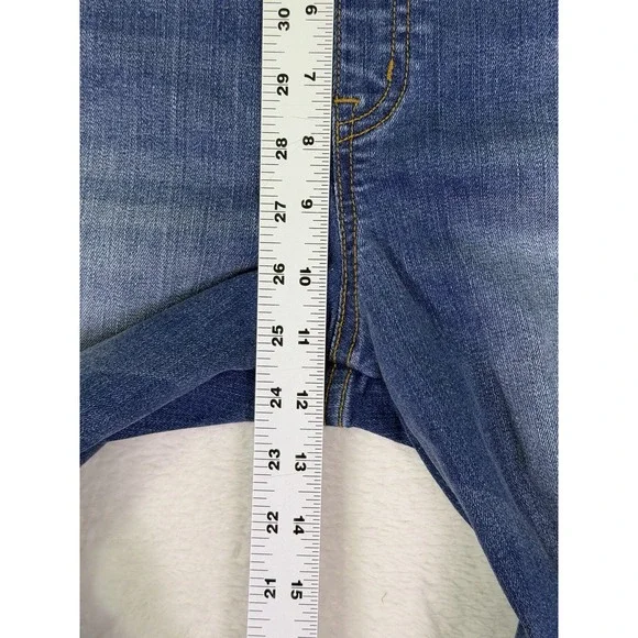 Spanx Jeans Womens XL Blue Medium Wash Mid Rise Straight Pull On Stretch - Picture 4 of 10